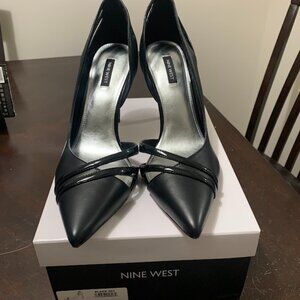 nine west size 12 black half d'orsay findme high heels